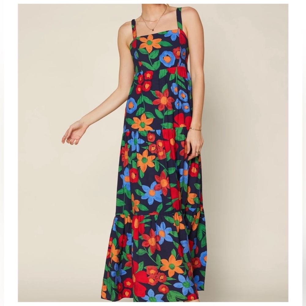 Skies Are Blue Floral Tired Maxi Dress